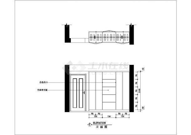 精美超现代风三室两厅装修设计CAD施工图（含效果图16张）-图一