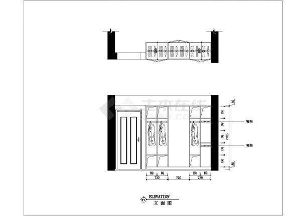 精美超现代风三室两厅装修设计CAD施工图（含效果图16张）-图二