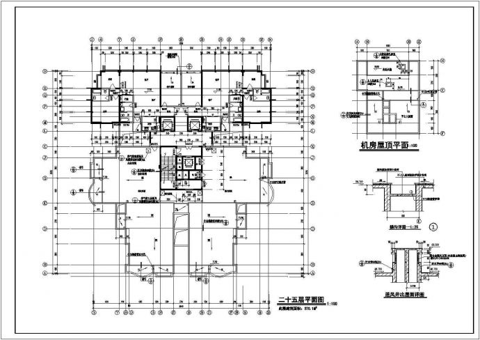 某地区高层综合楼建筑施工CAD图_图1
