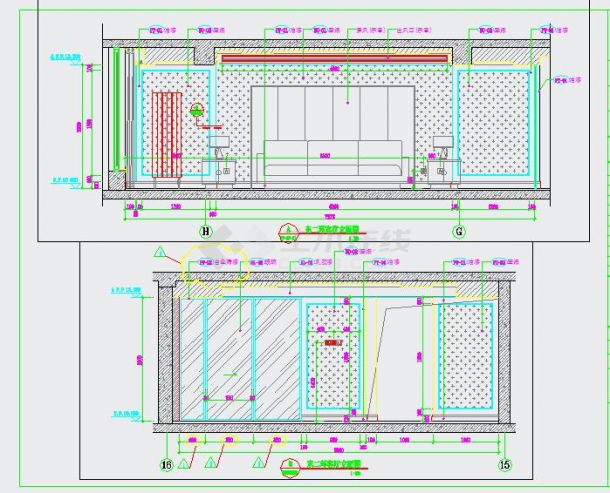【北京】125平方简约现代风格三室两厅装修设计CAD施工图（含实景照片）-图一
