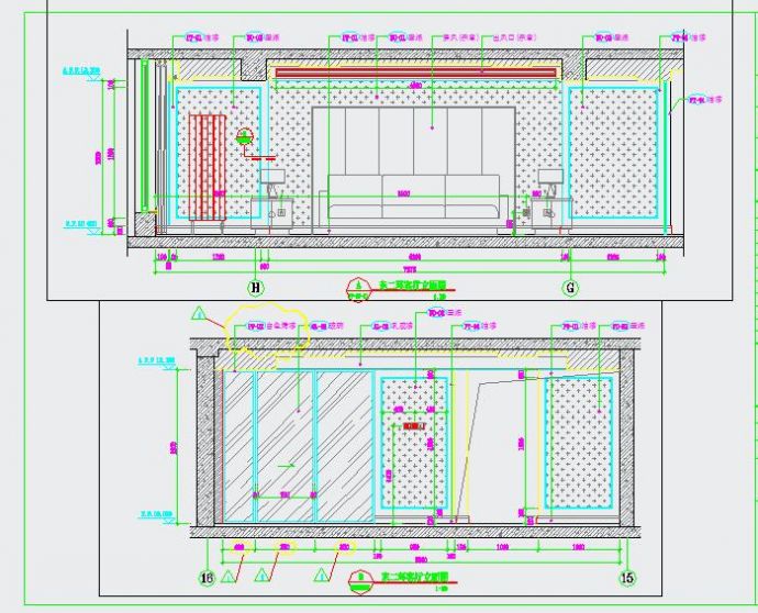 【北京】125平方简约现代风格三室两厅装修设计CAD施工图（含实景照片）_图1