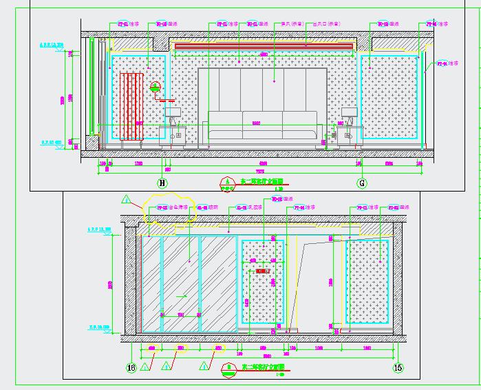 【北京】125平方简约现代风格三室两厅装修设计CAD施工图（含实景照片）