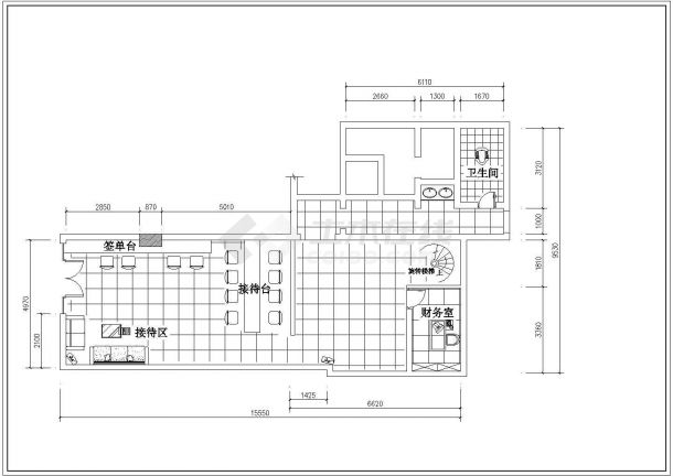 某地区网通营业厅装修CAD设计图纸-图二