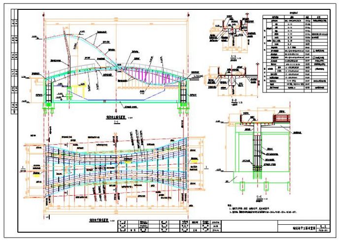 38m跨径钢结构花拱桥全套结构设计cad施工图_图1