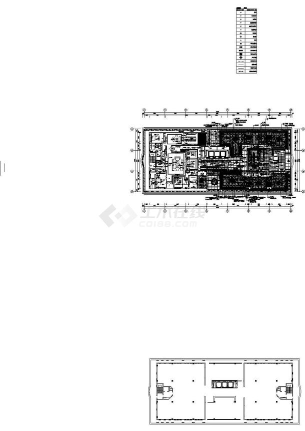 六层办公室平面建施cad图，共六张-图一