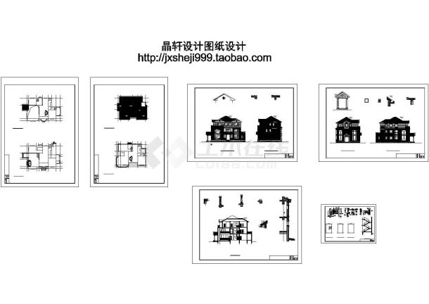 某地区(18.44x12.5)三层独栋别墅建筑结构设计CAD图含效果图(设计说明）-图一