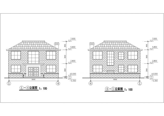 民居住宅建筑方案设计图（共6张）_图1