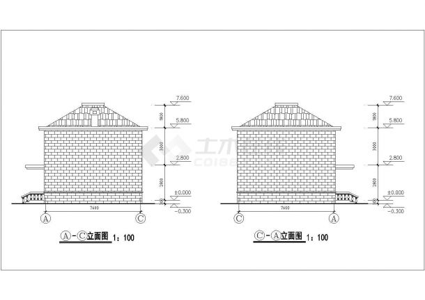 民居住宅建筑方案设计图（共6张）-图二