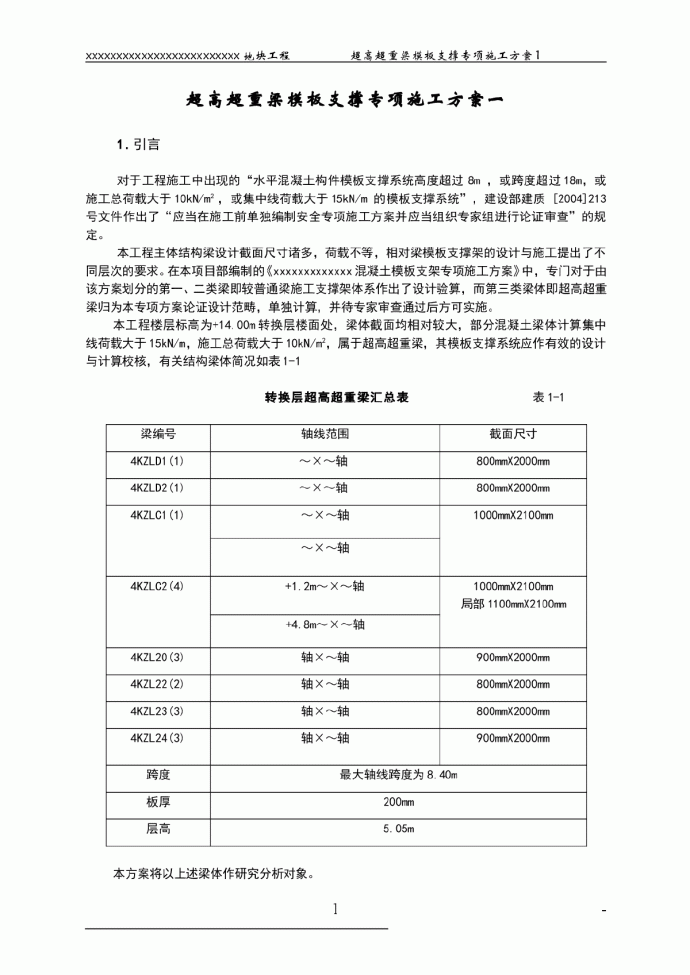 超高超重梁模板支撑专项施工方案（带图纸）_图1