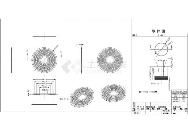 扬声器音圈CAD零件图纸设计-图一