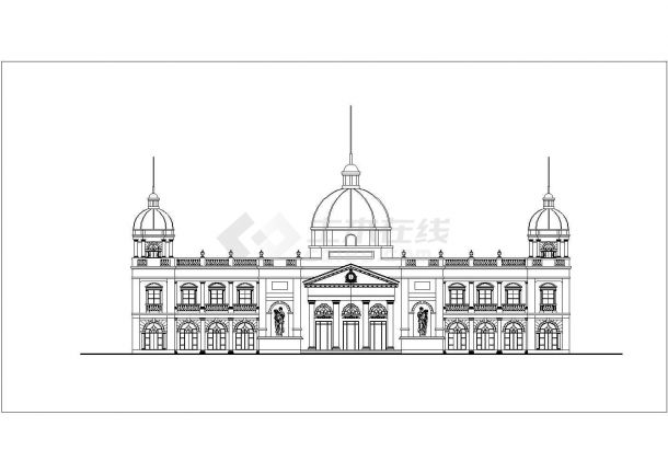 经典欧式建筑设计立面图纸（共3张）-图一