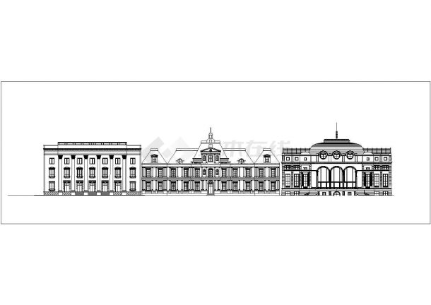 经典欧式建筑设计立面图纸（共3张）-图二