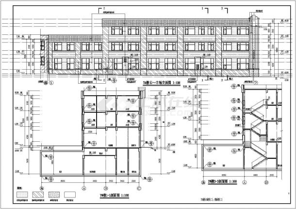 某地区3层住宅沿街商业建筑施工图-图二