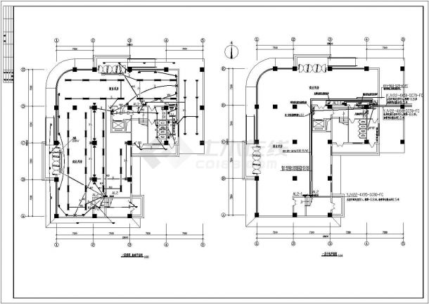 某地区某培训楼电气CAD设计图纸-图二