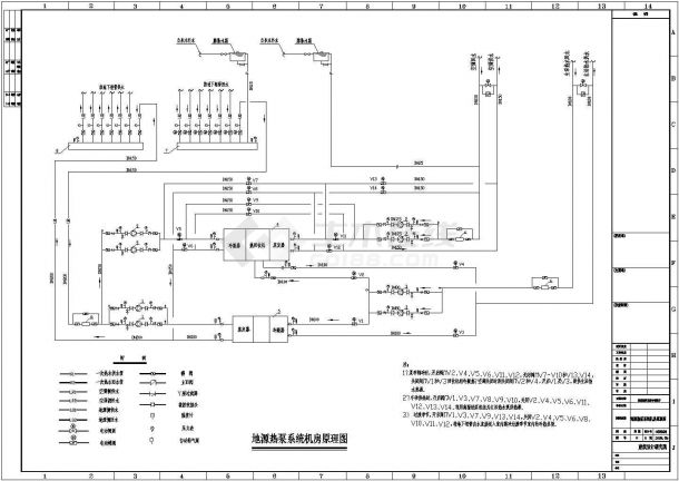 四川省某城市地源热泵空调全套设计图-图一