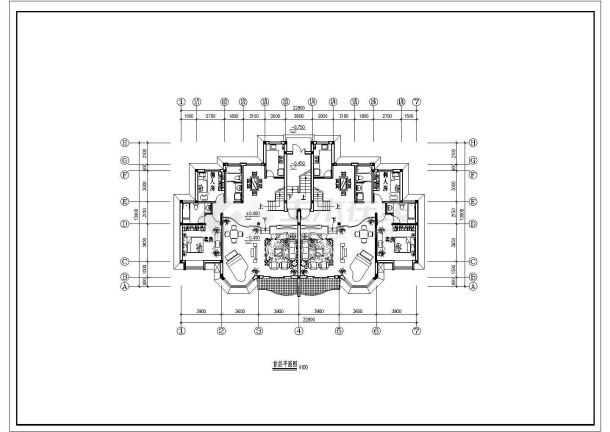 某地四层小区跃层住宅楼建筑施工图-图二