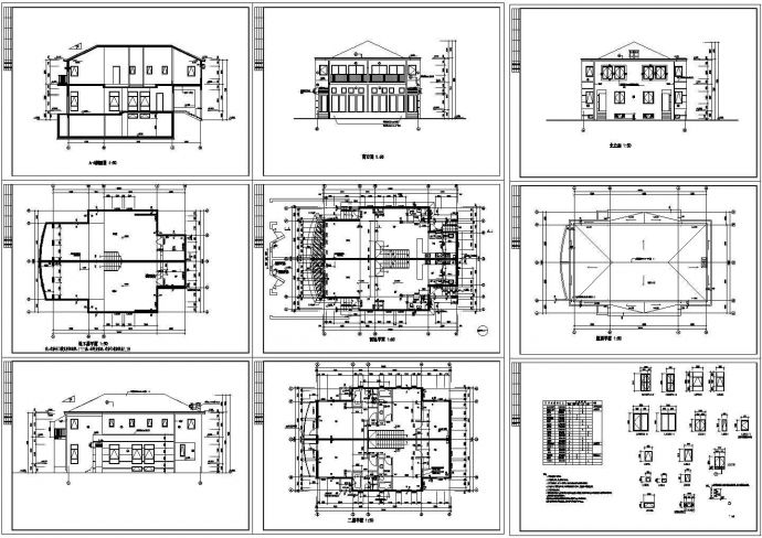 某二层现代风格别墅设计图（含9张图纸）_图1
