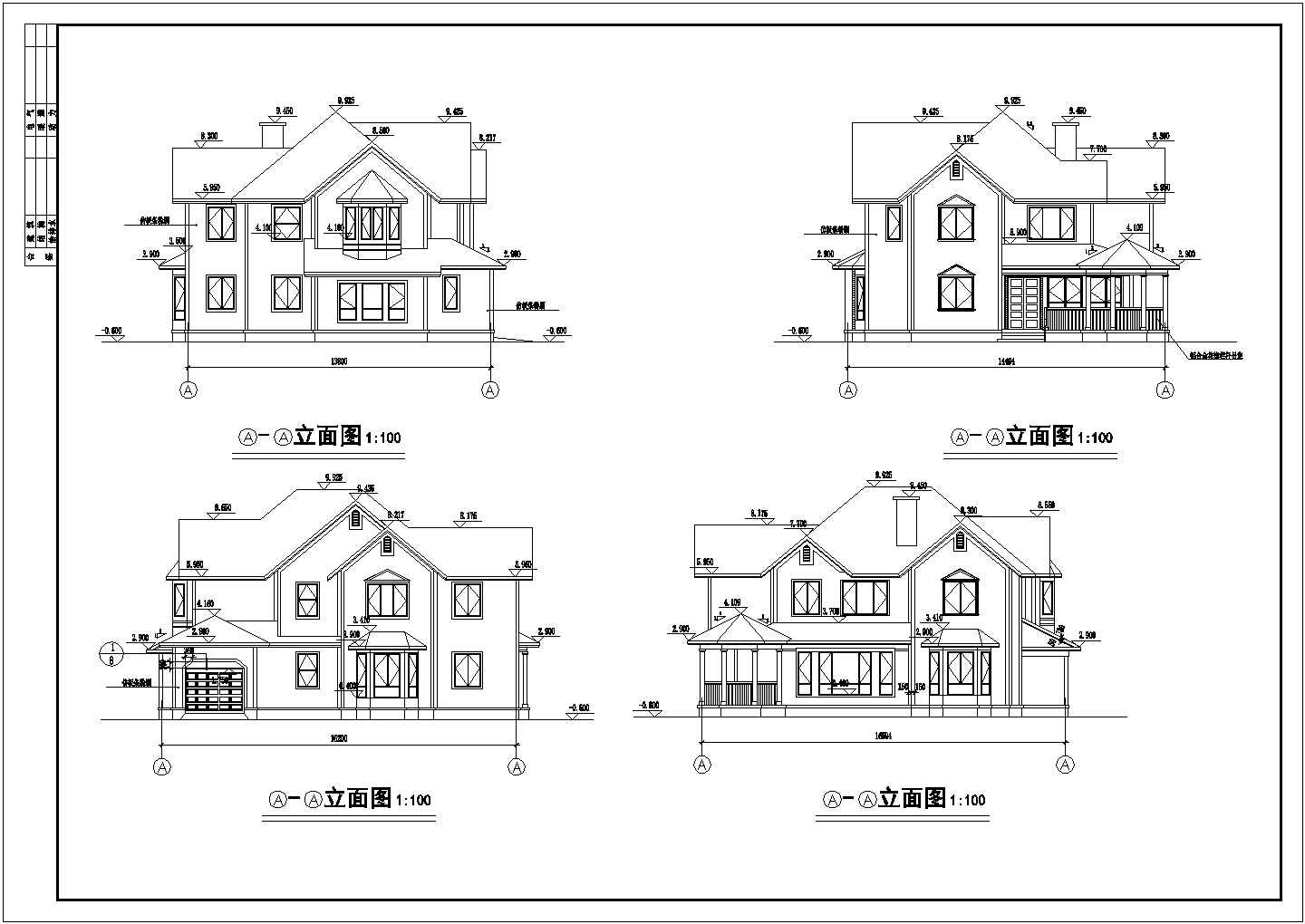 某地三层别墅建筑规划设计方案户型图