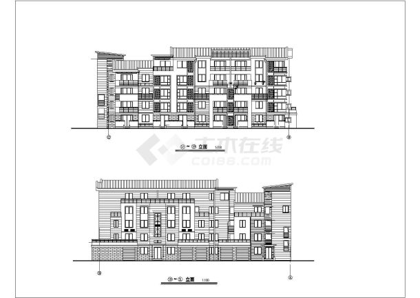 某地多层住宅楼建筑CAD设计方案图-图一