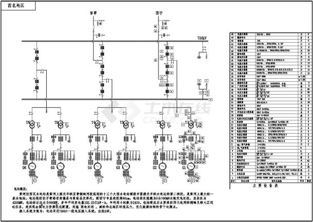 水电站电气主接线3CAD图-图一