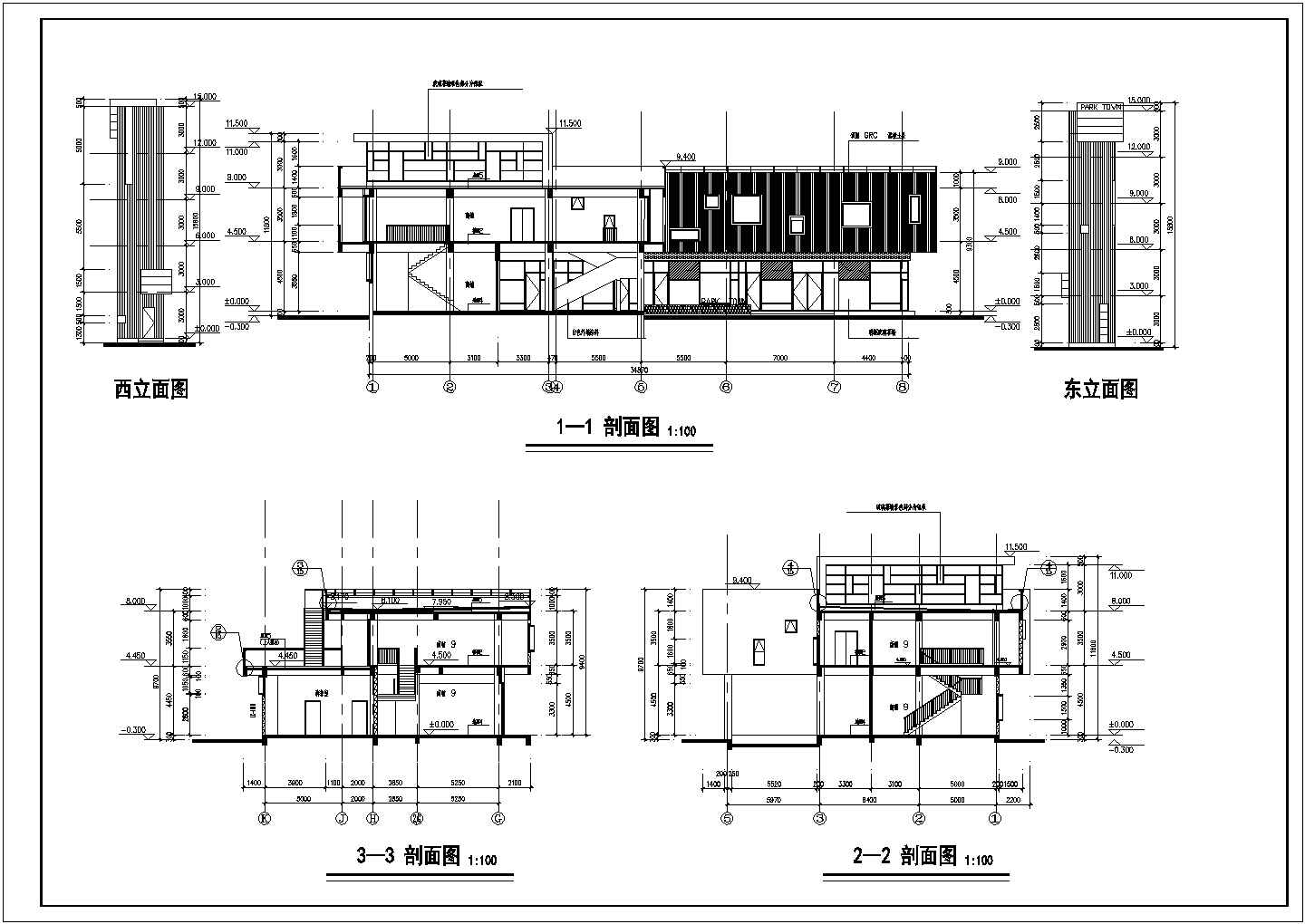 某地区小区商店建筑施工设计CAD图