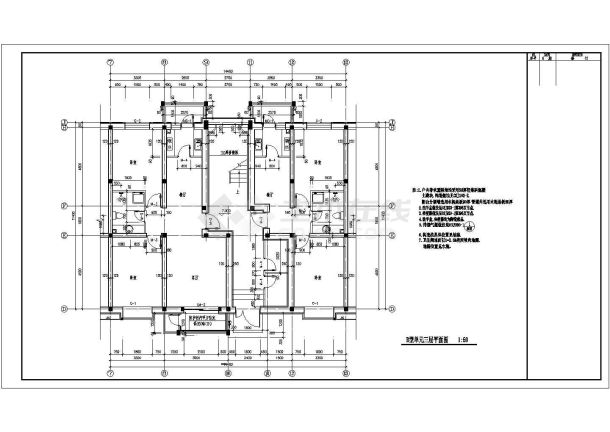 江苏省某地区六层小区CAD建筑设计图-图一