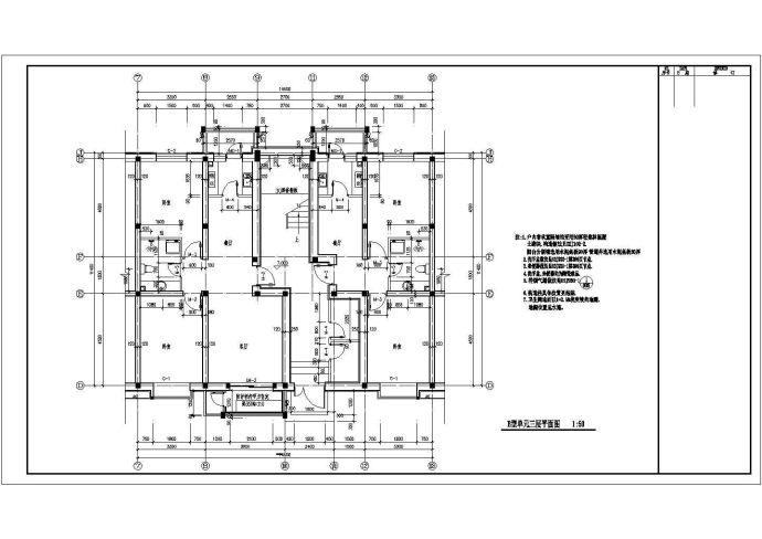 江苏省某地区六层小区CAD建筑设计图_图1