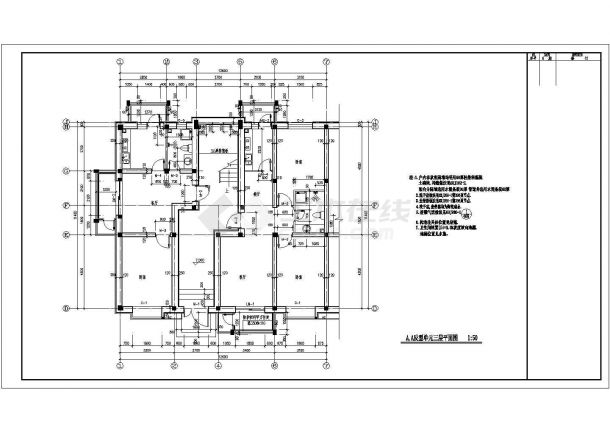江苏省某地区六层小区CAD建筑设计图-图二