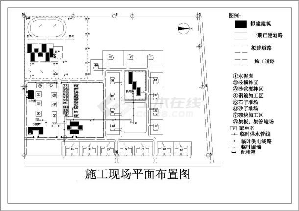 某工程临时建筑给排水图-图一