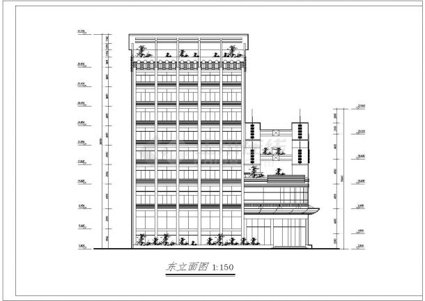 某地小型五层大酒店建筑cad施工图-图一