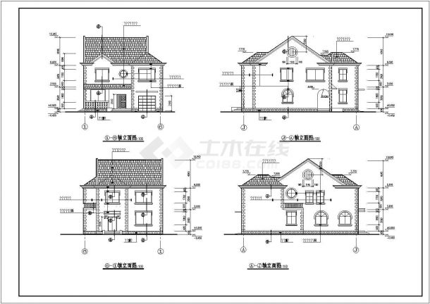 新中式3层独栋别墅建筑施工图纸-图一