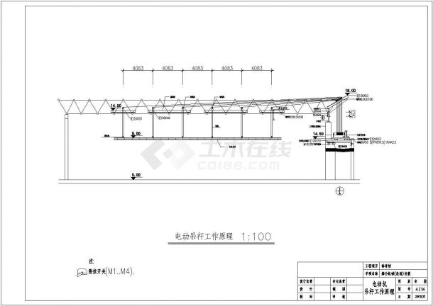 某地区师范大学体育馆舞台灯光音箱CAD设计图纸-图四