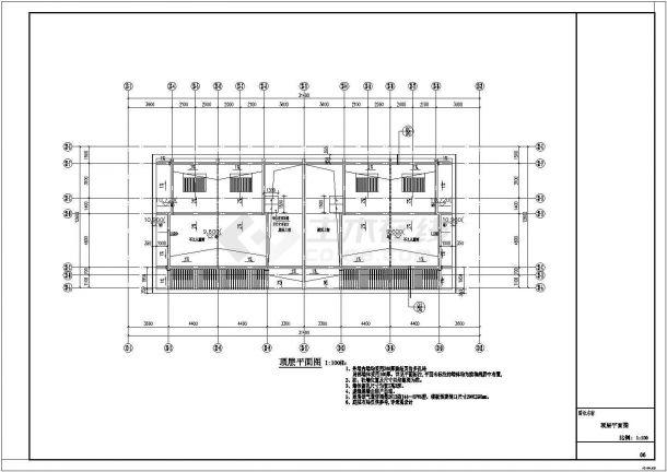 某联排别墅建筑施工图CAD毕业设计-图二