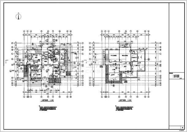 某框架结构仿古公厕建筑施工图CAD-图二