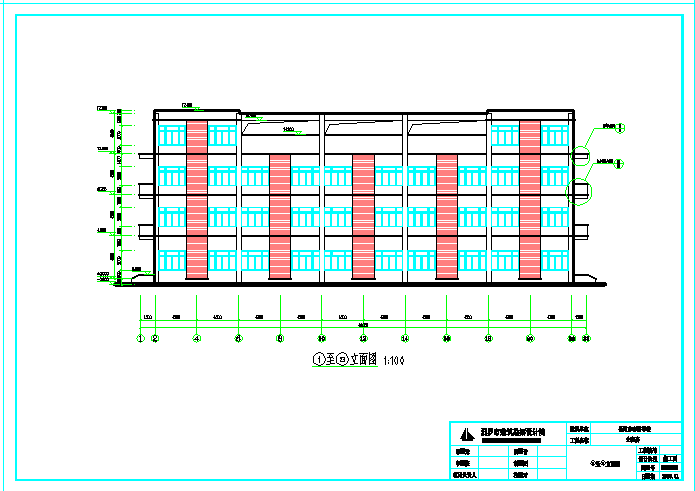 四层框架结构学校公租房建筑详细建筑设计图