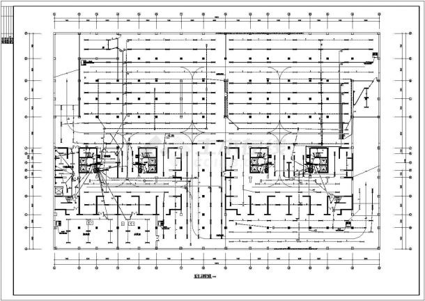 山东省某城市市区商场地下室平面建筑图-图二