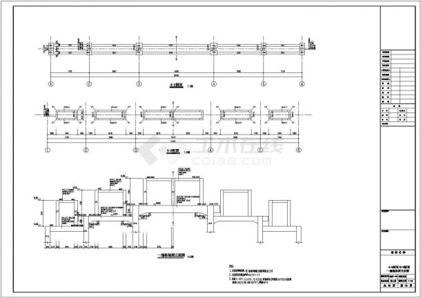 某2层仿古入口牌楼结构设计施工图CAD-图二
