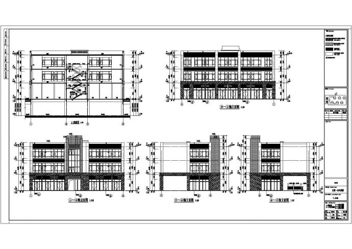 某小区3层沿街商铺商业全专业设计施工图CAD_图1