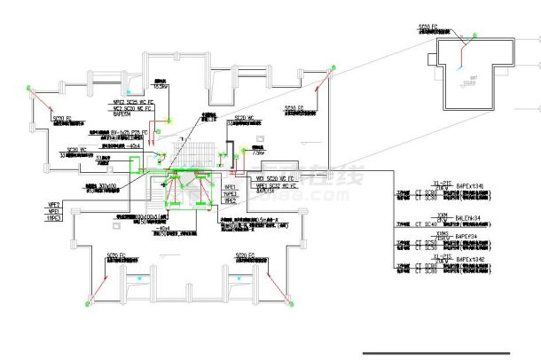某33层高层住宅楼多专业设计施工图CAD-图二