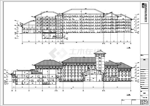 主体六层宾馆建筑cad设计施工图（含规划方案文本）-图一
