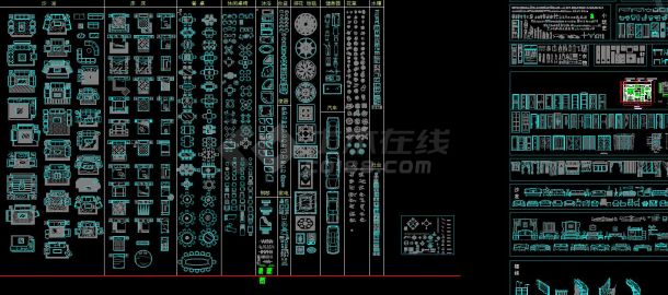 CAD超级图库（人、树、沙发、厨具、车、练体器材、各种图行的平面立面）-图一