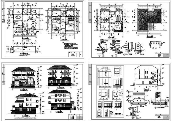 289平方米3层独栋别墅设计cad图，含效果图_图1