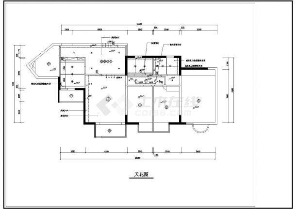 大户型住宅室内装修设计cad平面方案施工图-图二