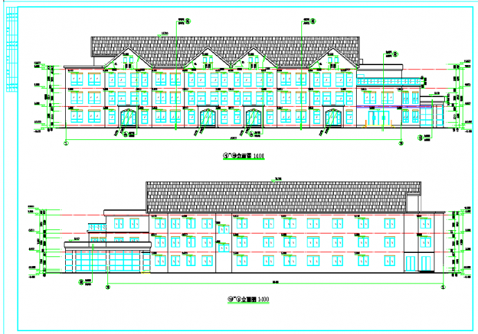 某三层幼儿园九班全套建筑cad设计施工图（含水电暖及效果图）_图1