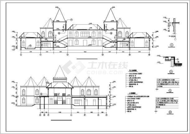 某欧式幼儿园建筑详细施工CAD图纸-图二