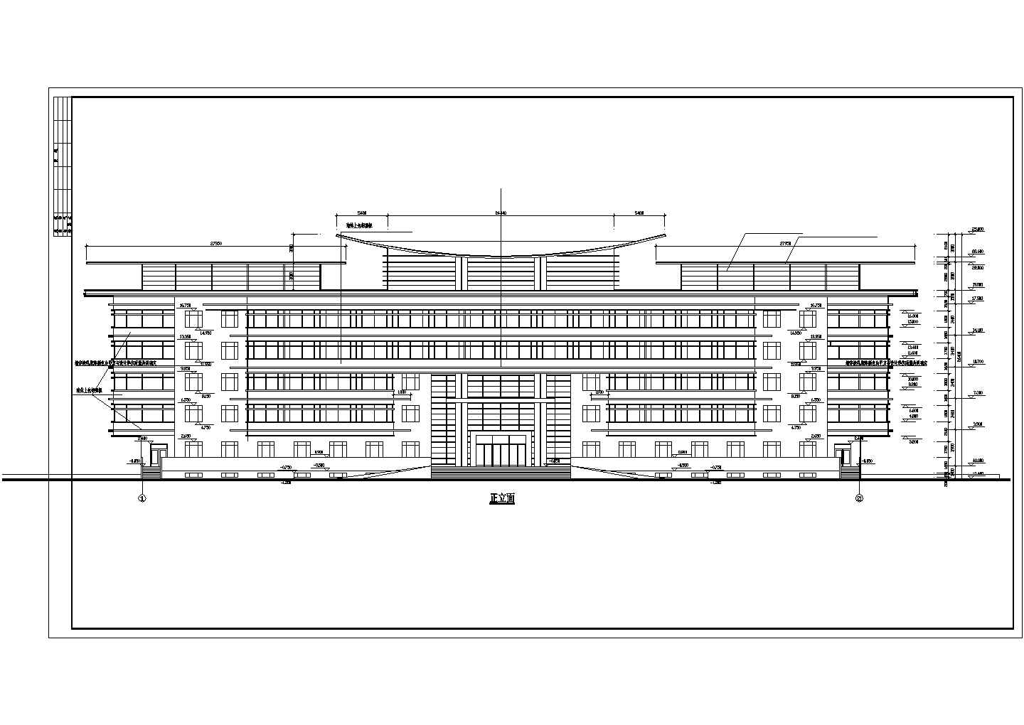 某厂区五层框架结构办公楼建筑图CAD