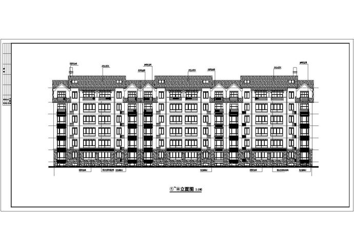 一栋多层英式住宅建筑设计CAD图纸（含效果图）_图1