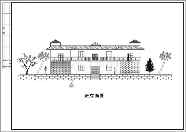 陕西省某城市二层层别墅方案设计图-图一