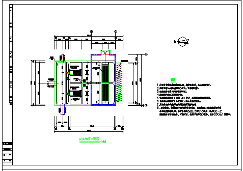 3万吨污水泵站工艺设计施工图-图一