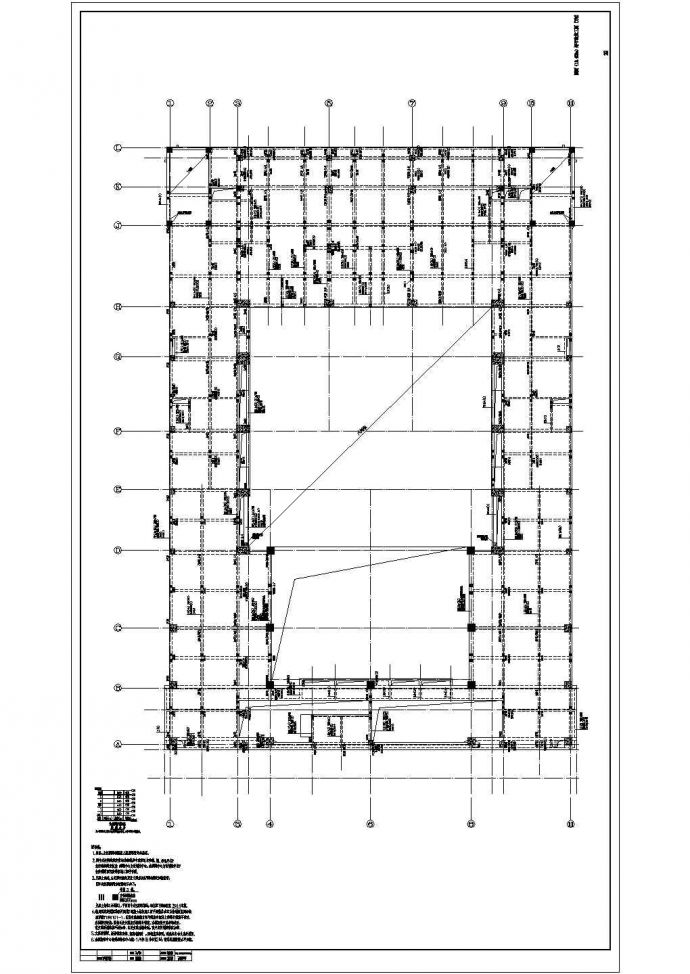 某大跨度礼堂型钢梁柱建筑结构施工图_图1